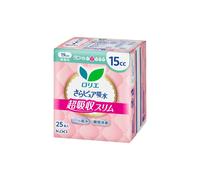 Kao - Laurier Sara Pure Absorption Super Absorbent Slim Panty Liners 15cc 19cm - 25piezas - Fragrance Free