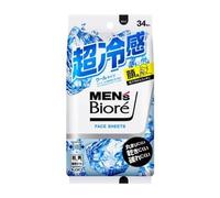 Kao - Men's Biore Face Sheet Cool Ocean - 34 pcs - Cool Type