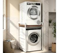 KaO0YaN Estantería para lavadora, 3 alturas ajustables, para lavadora, secadora, inodoro, estantería sobre lavadoras, 350 kg, armario de lavadora con secadora para baño, cocina, 75 x 65 x 105 cm