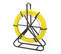 KAOLALI 6MMx100M Rodador de Conducto de Fibra de Vidrio con Soporte de Acero, Herramienta de Instalación de Cable Eléctrico de Fibra de Vidrio, Enhebrador de Cable de Tubería de Electricista