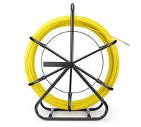 KAOLALI 8MMx100M Rodador de Conducto de Fibra de Vidrio con Soporte de Acero y Freno, Herramienta de Instalación de Cable Eléctrico de Fibra de Vidrio, Enhebrador de Cable de Tubería de Electricista