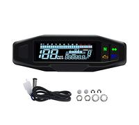 KAOLALI Tacómetro Digital Universal para Motocicleta, Velocímetro Digital con Pantalla LCD Carburador Contador de Kilómetros con Sensor