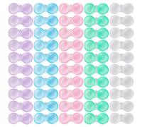 KAOPET Paquete de 50 fundas para lentes de contacto, kit transparente a prueba de fugas en 5 colores, funda portátil para lentes de contacto para el hogar y viajes