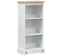 Kaorsrow Estantería baja blanca 46 x 29 x 100 cm madera maciza de pino | Estantería rústica de madera con 3 compartimentos abiertos para sala de estar y estudio. Mucho espacio de almacenamiento para