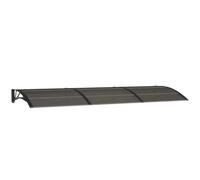 Kaorsrow Marquesina negra de 300 x 100 cm, de policarbonato, para puerta de entrada y entrada, toldo resistente a la intemperie con soporte ABS y perfiles de aluminio