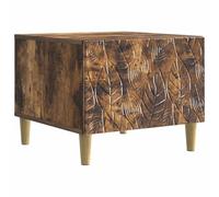 Kaorsrow Mesa de centro de roble ahumado 50 x 49 x 40 cm con cajón | Mesa de café compacta para el salón con cuerpo de madera resistente y patas de eucalipto resistentes.