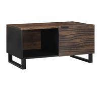 Kaorsrow Mesa de centro en aspecto de nogal, 80 x 50 x 40 cm, mesa de salón | Elegante mesa auxiliar para salón y sala de estar con práctico espacio de almacenamiento y robusto cuerpo de madera.