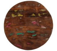 Kaorsrow Mesa redonda de madera maciza de 60 x 3,8 cm de diámetro | Placa de repuesto rústica de madera auténtica reciclada para comedor, restaurante y bistró. Cada pieza es única.