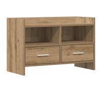 Kaorsrow Mueble bajo para TV, 71,5 x 33 x 47 cm, madera de roble artesano | Mueble de TV compacto para sala de estar y dormitorio con 2 compartimentos y 2 cajones para almacenamiento de medios ordenado