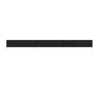 Kaorsrow Parabrisas de 9 piezas 1200 x 80 cm, color negro, plegable, de tela no tejida, con 10 postes de madera de 110 cm, resistente protección visual y paravientos para camping, jardín y playa