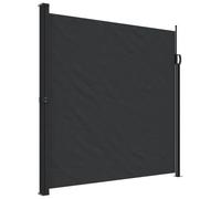 Kaorsrow Toldo lateral extensible negro 200 x 500 cm, protección visual, protección contra el viento, protección solar textil, con asa, estor de protección visual, para terraza, balcón, jardín