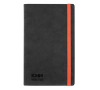 Kaos - Agenda 2026 oficial Kaos, agenda semanal de 12 meses Midi, planificador semanal con 160 páginas, tapa termomovirante y almacenamiento interior negro, formato 13 x 21 cm, negro y naranja