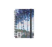 Kaos Agenda diaria 2023 con espiral, 12 meses con planificador, bolsillo de 9 x 14 cm, fácil de llevar, para oficina en casa, universidad, manta de cartón, banda elástica plana, marcapáginas, álamo