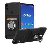 Kaotengwo Funda para teléfono GAbb Phone 4 con tarjetero y soporte de anillo, silicona a prueba de golpes, funda protectora para GAbb Phone 4, color negro