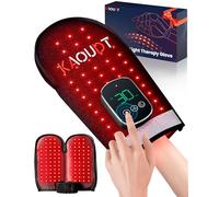 Kaoudt Guante inalámbrico de terapia de luz roja para mano, recargable de 5000 mAh, doble cara, 112 LED, 660 nm y 850 nm, dispositivo de terapia de luz infrarroja para manos, dedos, muñeca, alivio del