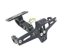 KAOUQWR Soporte para Matrícula de Motocicleta para Ya-maha X MAX 125 2006-2024,Portamatrículas para Motocicleta,Marco Ajustable para Matrícula de Aleación de Aluminio,with LED-A