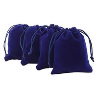 KAOYOO 25 bolsas de regalo de arpillera con cordón de 10 x 12 cm, para bodas, cumpleaños, Navidad, embalaje de joyería, 4"x4.7", Azul