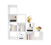 KAPIPALA Estantería esquinera en forma de L, estantería de 10 compartimentos, estantería abierta, 100 kg por compartimento, estantería moderna para salón o dormitorio, 117 x 117 x 28 cm (blanco)