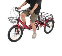 KAPIPALA Triciclo de 7 velocidades para adultos, 20 pulgadas, plegable, para adultos, personas mayores, mujeres y hombres, bicicleta de carga de 3 ruedas con cesta de la compra y candado, capacidad de