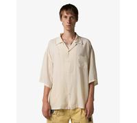 KAPITAL Soft Linen Open Collar Big Shirt Beige