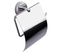 Kapitan Portarrollos Papel Higiénico con Tapa, Adhesivo, Acero INOX