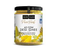 Kapiva Ghee desi de vaca A2 de 500 ml | 100% Ghee de vaca desi gir | Ghee certificado con leche A2 | Método védico Bilona, curd-Churned | puro, natural, saludable | alimentado con pasto, cultivado