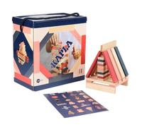 KAPLA - Juego de construcción con 120 tablones de Madera de Colores (Natural, Rojo, Rosa, Azul Oscuro), Juguete de Madera, A Partir de 2 años...