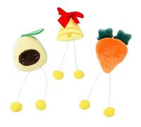Kapmore Juego de juguetes de peluche para gatitos, juguete interactivo suave a prueba de mordeduras, 3 piezas para morder y jugar