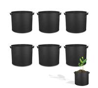 Kapokr 6 unidades de bolsas para plantas, 3 galones, maceta de tela de 11 l, macetas de tela no tejida con asas, bolsas de plantación para tomates, patatas, verduras, flores, balcón, jardín,