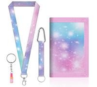 Kapokr Monedero infantil plegable con llavero y cordón, adecuado como regalo de cumpleaños, comienzo escolar, Rosa., 12.3×8, Casual