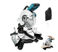 Kapp e ingletadora compatible con Makita 18 V, diámetro 210 mm, sierra ingletadora deslizante, corte biselado 0-45°, sierra de corte para carpintería, tablero de mesa de aluminio fundido a presión