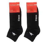 Kappa 6 | 12 pares de calcetines deportivos cortos de algodón para hombre y mujer, color negro, blanco y gris, tallas surtidas de la 36 a la 47, 6 pares negros, 42-44