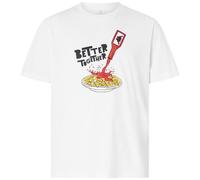 Kappa Camiseta Deportiva para Hombre con Cuello Redondo, Manga Corta, Ajuste Regular y gráficos Impresos en el Pecho, Ideal para el Tiempo Libre, Blanco, Talla S