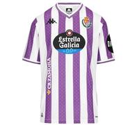 Kappa Camiseta Oficial Real Valladolid 2025/2026 White/Violet SPONSOR2 | Tecnología Hydro-Way Protection, Tejidos Reciclados y Logotipos Termofusionados | 4XL