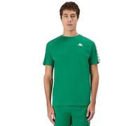 Kappa Coen Slim 222 Banda Tee Camiseta técnica cómoda y con estilo, Color Green Tee y White, Talla XS