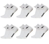 Kappa Contenido: 6 pares de calcetines cortos de tobillo unisex - art. Algodón K004. Disponible en color blanco, negro, azul y gris, Color blanco., 39-41
