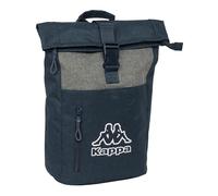 KAPPA DARK NAVY - Mochila con Solapa para Portátil de 15.6", Ideal para Diferentes Edades, Cómoda y Versátil, Calidad y Resistencia, 28x13x42 cm, Color Gris/Azul Marino Melange