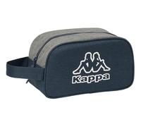 Kappa Dark Navy - Neceser Escolar Infantil Mediano con Asa, Neceser Infantil, Adaptable a Carro, Fácil Limpieza, Cómodo y Versátil, Calidad y Resistencia, 26x12x15 cm, Color Gris/Azul Marino Melange