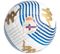 Kappa Helium 20.3H Deportivo DE LA CORUÑA 25/26 - Balón de fútbol - Balón de Entrenamiento - con el Escudo del Club - Cosido a Máquina - Diseño de Calidad y Estilo Deportivo - White/Blue/Gold
