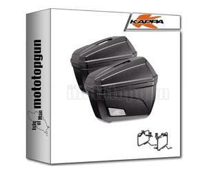 kappa k22n + kl8711 maletas laterales k22n + supports laterales compatible con benelli trk 502 x 2018 2019 mototopgun