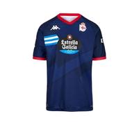 Kappa Kombat Deportivo DE LA CORUÑA 24/25 - Camiseta 2ª Equipación - Camiseta para Adultos - Manga Corta y Cuello en V - Diseño de Calidad y Estilo Deportivo - Blue Marine/Red 3XL