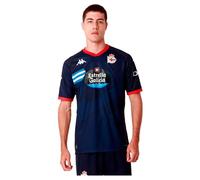 Kappa Kombat Deportivo DE LA CORUÑA 24/25 - Camiseta 2ª Equipación - Camiseta para Adultos - Manga Corta y Cuello en V - Diseño de Calidad y Estilo Deportivo - Blue Marine/Red XL
