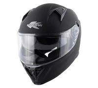Kappa KV52 Casco de Moto Integral, Negro Mate, con Visera Interior Ahumada, Interior Desmontable (M)