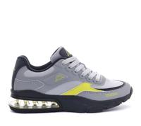 Kappa Logo Saigon Kid Zapatillas deportivas bajas cómodas y con estilo, Color Grey Lt Lead y Neon Lime, Talla 35