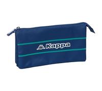 Kappa Marino - Portatodo Triple, Estuche Infantil, Estuche Niño, Ideal para Niños en Edad Escolar, Cómodo y Versátil, Calidad y Resistencia, 22x3x12 cm
