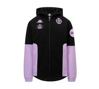 Kappa MEQUOZIP Real Valladolid | Sudadera de Entrenamiento Que combina Confort y Estilo | Color: Black/Violet Sheer/Sponsor 1 Actividades Deportivas | 14Y