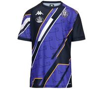 Kappa MOKIBAPRE Pro Real Valladolid - Camiseta de Entrenamiento y Prepartido 25/26 - Diseño de Calidad y Estilo Deportivo - Corte Ajustado, Manga Corta y Cuello Redondo - Purple/Black/White L