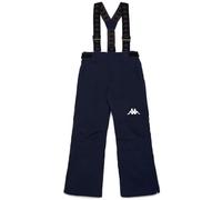 Kappa Pantalones Unisex Acolchados elásticos con tecnología Water Protection y Clima Protection, Tirantes Desmontables, Cremallera Inferior de Pierna, Ajuste Normal, Color Azul Dk-Black, Talla YXL