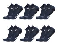 Kappa Paquete de 6 pares de calcetines cortos de tobillo unisex - art. K004 de algodón. Disponible en los colores blanco, negro, azul y gris, Azul marino., 36-38