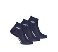 Kappa Paquete de 6 pares de calcetines cortos de tobillo unisex - art. K004 de algodón. Disponible en los colores blanco, negro, azul y gris, Azul marino., 45-47